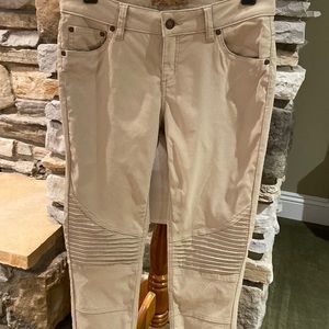 Prana moto style pants, size 6, lots of great details, neutral color